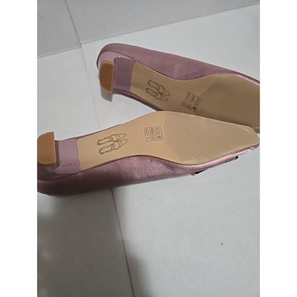 Metal Buckle Satin Low Heel (Lucia) C.Paravano Purple size W 9 - 9.5 - Picture 9 of 16
